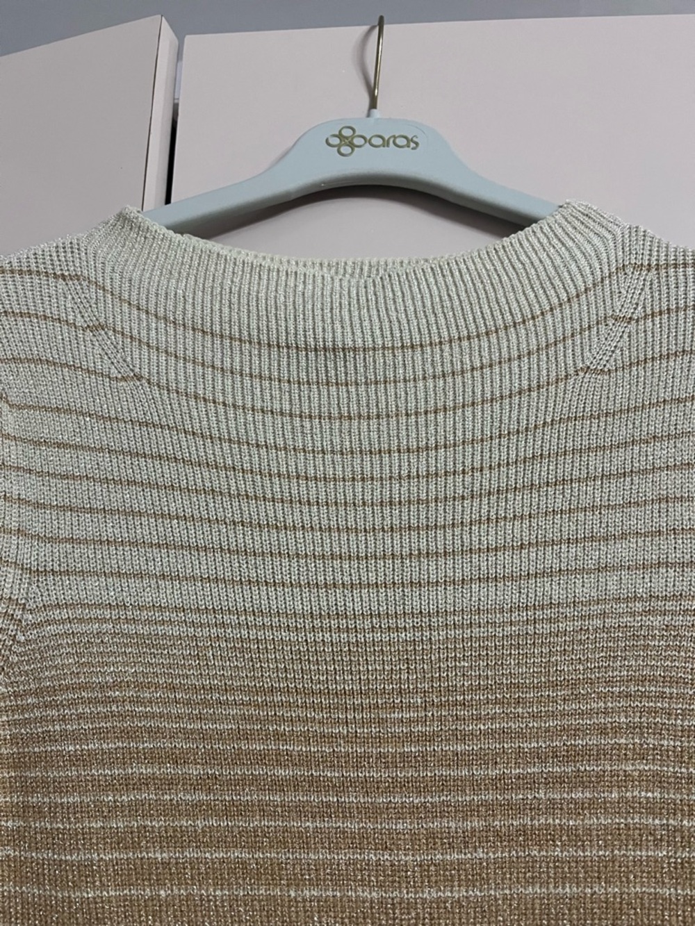Ann Taylor Ombre Long-Sleeve Knit Dress in Beige and Blue - Picture 3 of 6